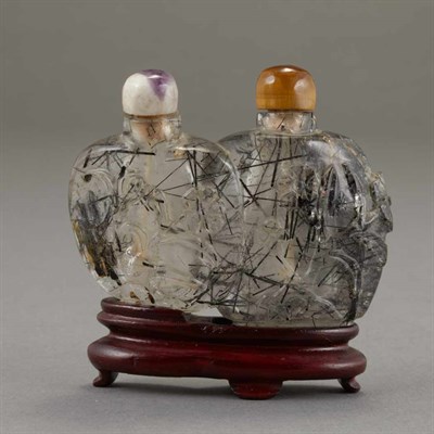 Lot 172 - Chinese Hair Crystal Double Snuff Bottle 19th...