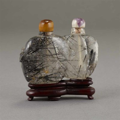 Lot 172 - Chinese Hair Crystal Double Snuff Bottle 19th...