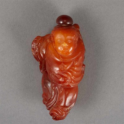 Lot 179 - Chinese Amber Snuff Bottle 19th Century Carved...