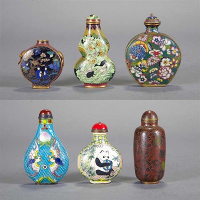 Lot 141 - Group of Six Chinese Cloisonne and Enamel...