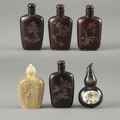 Lot 164 - Group of Four Chinese Bamboo Snuff Bottles...