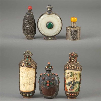 Lot 153 - Group of Six Chinese Metal and Metal Mounted...