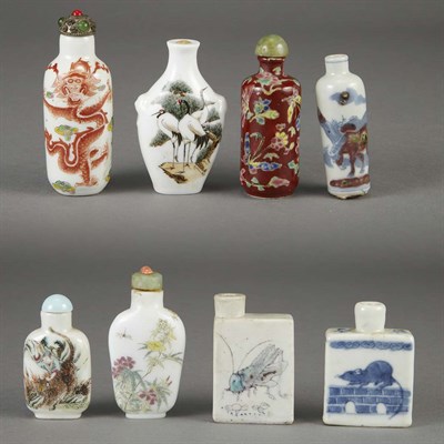 Lot 236 - Group of Seven Chinese Porcelain Snuff Bottles...