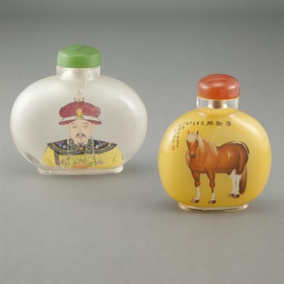 Lot 166 - Two Chinese Inside Painted Snuff Bottles...