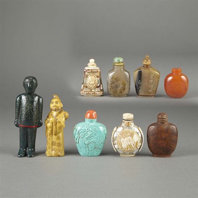Lot 241 - Group of Nine Chinese Snuff Bottles 19th/20th...