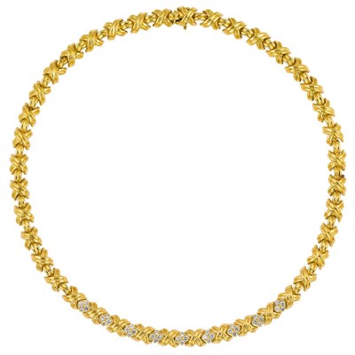 Lot 436 - Gold and Diamond Necklace, Tiffany & Co.