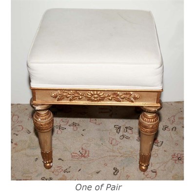 Lot 389 - Pair of Italian Gilt Painted Stools Height 20...