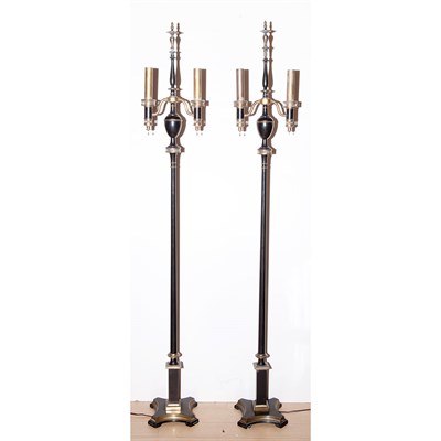 Lot 413 - Pair of Regency Style Painted Metal Floor...