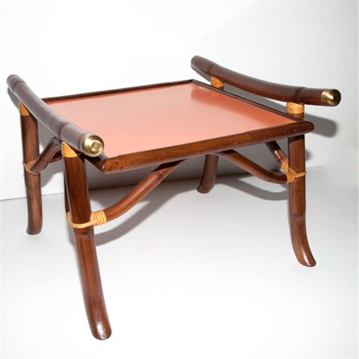Lot 101 - Two Pairs of Faux Bamboo and Brass Side Tables...