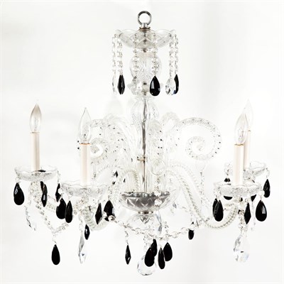 Lot 557 - Venetian Style Glass Five-Light Chandelier...