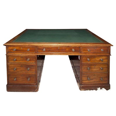 Lot 196 - George III Style Mahogany Partner's Desk...