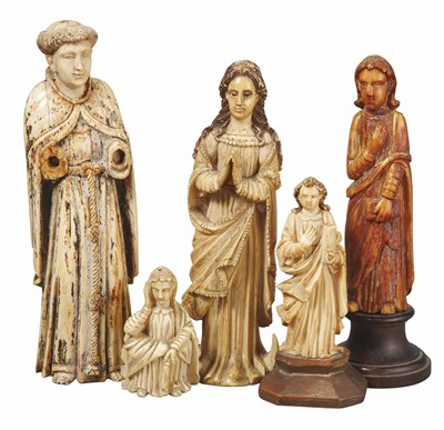 Lot 167 - Group of Five Continental Ivory Religious...