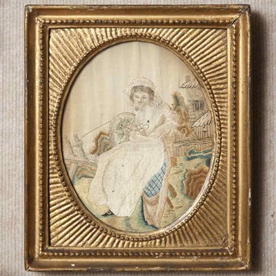 Lot 549 - Pair of Framed English Silk Needlepoints...