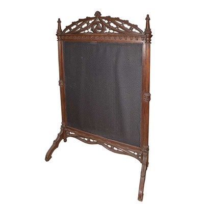 Lot 1246 - American Gothic Revival Carved Oak Fire Screen...