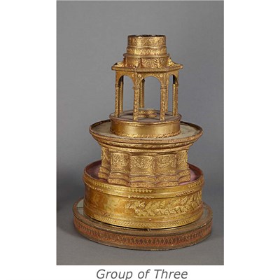 Lot 1564 - Group of Three French Embossed Gilt Paper...