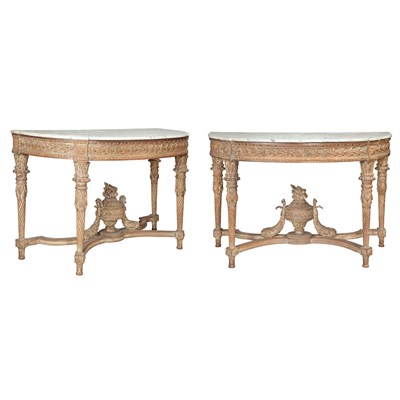 Lot 331 - Pair of Louis XVI Painted Consoles 18th/19th...