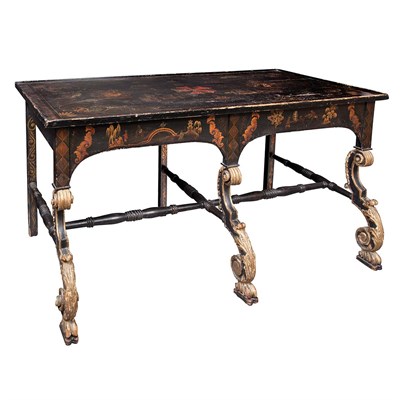 Lot 356 - Continental Baroque Parcel Gilt Chinoiserie...