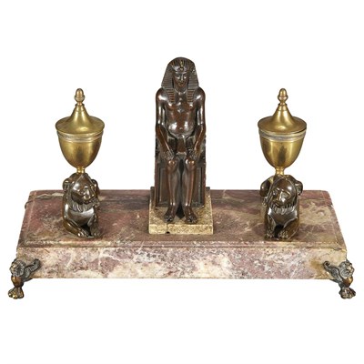 Lot 1314 - Egyptian Revival Gilt and Patinated-Bronze and...