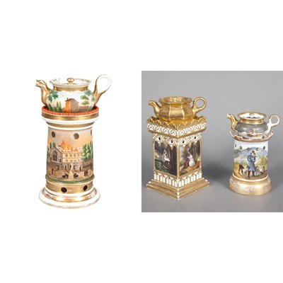 Lot 1470 - Group of Three French Gilt Decorated Porcelain...