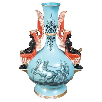 Lot 1496 - Egyptian Revival Porcelain Vase French, 19th...