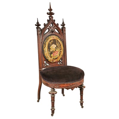 Lot 1561 - American Gothic Revival Carved Rosewood and...
