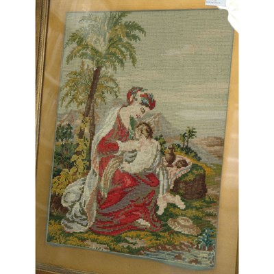 Lot 1491 - Group of Five Framed Biblical Needlepoints...