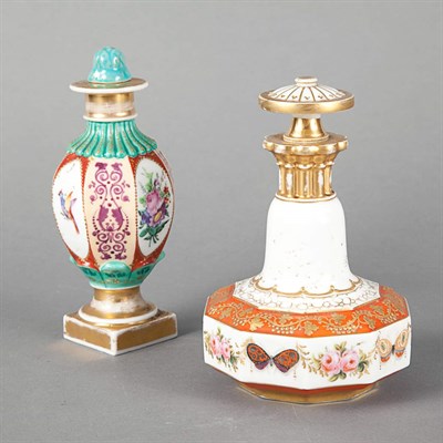 Lot 1196 - Two French Porcelain Scent Bottles and...