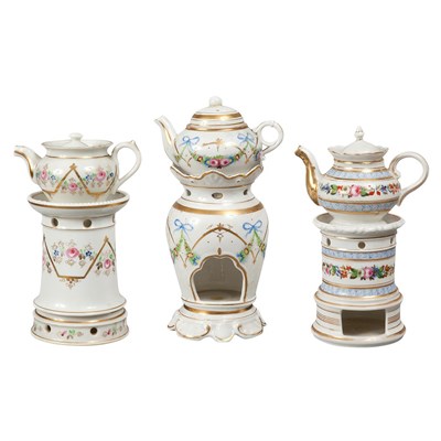 Lot 1316 - Group of Three French Gilt Decorated Porcelain...