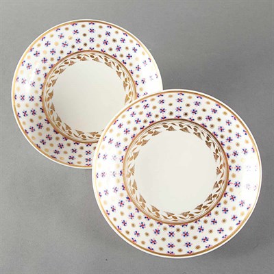 Lot 1195 - Pair of English Porcelain Soup Plates Bloor...