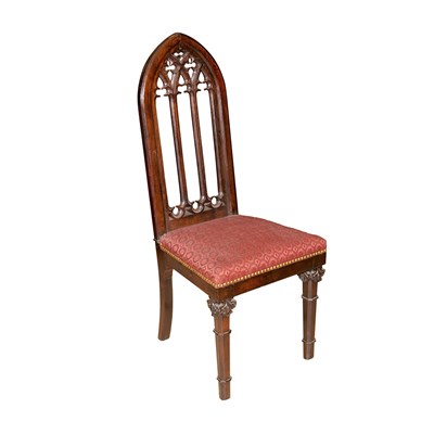 Lot 1547 - American Gothic Revival Carved Mahogany Side...