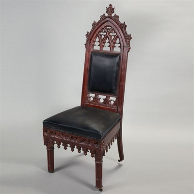 Lot 1416 - American Gothic Revival Carved Mahogany Parlor...