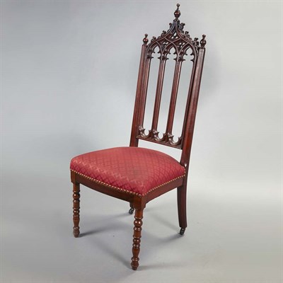 Lot 1460 - American Gothic Revival Carved Mahogany Side...