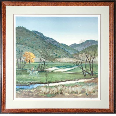 Lot 90 - Peter Hurd BEFORE NIGHTFALL Color screenprint,...