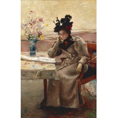 Lot 53 - Frantz Charlet Belgian, 1862-1928 En Visite...