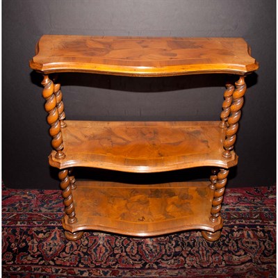 Lot 166 - Provincial English Burl-Wood Two-Tier Side...
