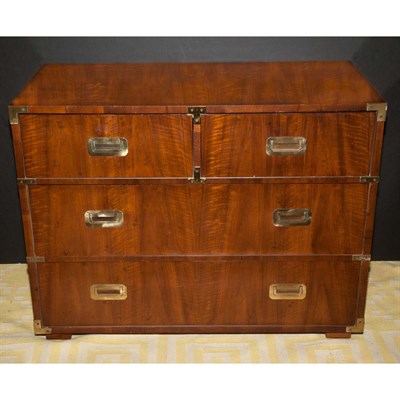 Lot 276 - English Mahogany Campaign Chest Height 27 1/2...