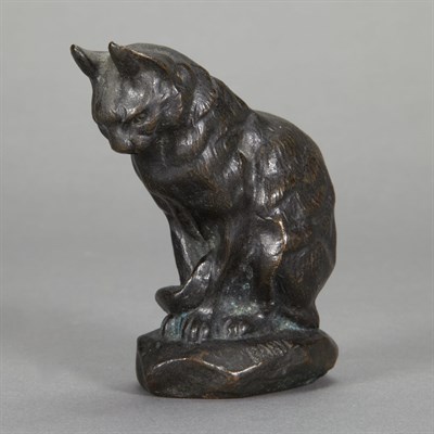 Lot 305 - Bronze Figure of a Cat After a model by Barye....