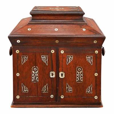 Lot 382 - Anglo-Indian Mother-of-Pearl Inlaid Rosewood...