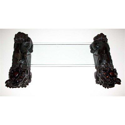 Lot 445 - Pair of Japanese Carved Hardwood Figures of...