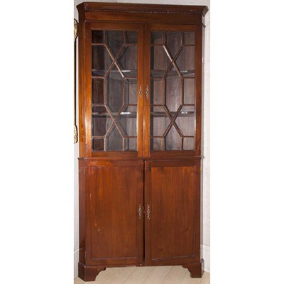 Lot 408 - George III Style Mahogany Corner Cabinet...