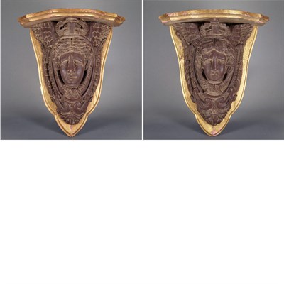 Lot 436 - Pair of Victorian Style Carved and Parcel...