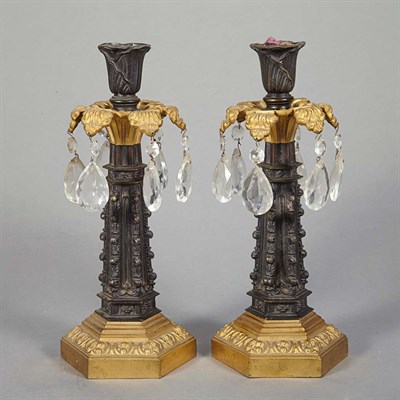 Lot 1413 - Pair of Gothic Revival Gilt and...