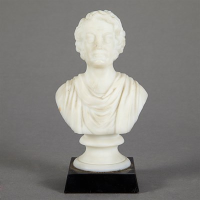 Lot 1227 - Opaline Glass Portrait Bust of a Man, Possibly...