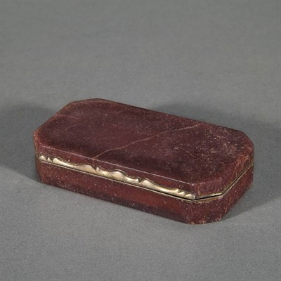Lot 1457 - William IV Silver Mounted Rhodonite Snuff Box...