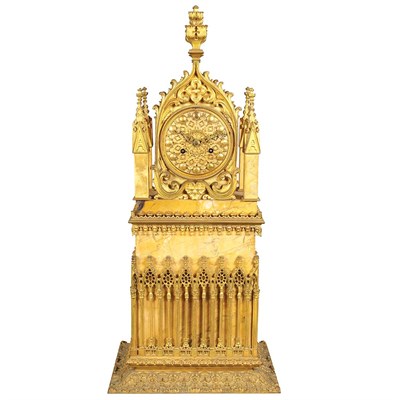 Lot 118 - French Gothic Revival Gilt-Bronze and Sienna...