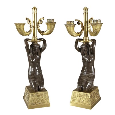 Lot 1449 - Pair of French Empire Revival Gilt and...