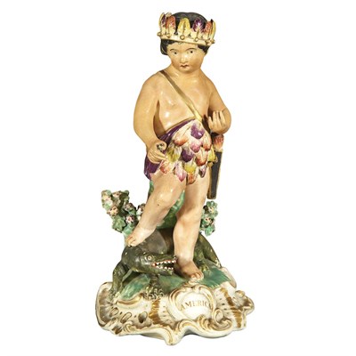 Lot 1290 - English Porcelain Figure Emblematic of America...