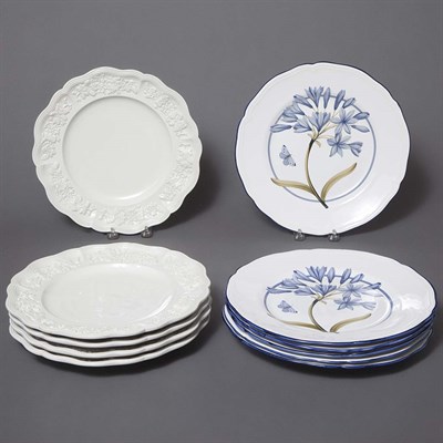 Lot 269 - Group of Six French Hand Painted Pottery...