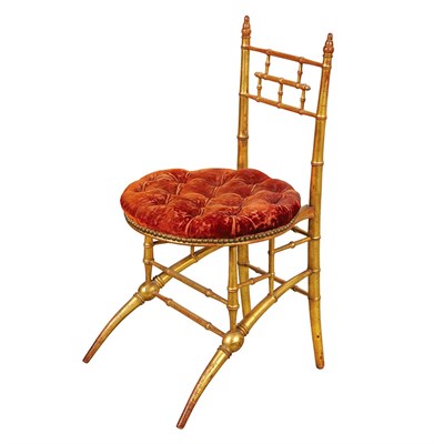 Lot 1614 - Aesthetic Movement Gilt Faux Bamboo Ballroom...