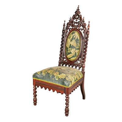 Lot 1203 - American Gothic Revival Carved Rosewood Parlor...